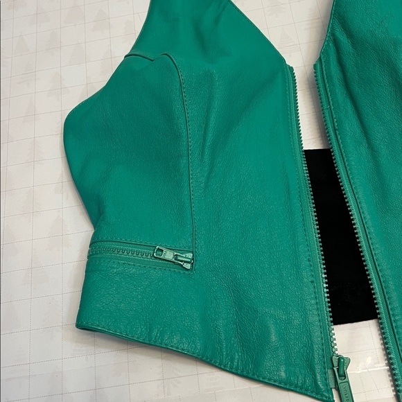 VINTAGE WILSONS LEATHER HALTER TOP CORSET TURQUOISE SIZE LARGE - Picture 9 of 16